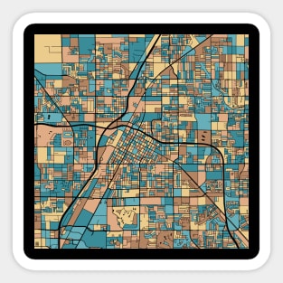 Las Vegas Map Pattern in Mid Century Pastel Sticker